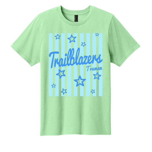 Fuzzy Striped Trailblazers Port & Co S/S Tee (Kids)