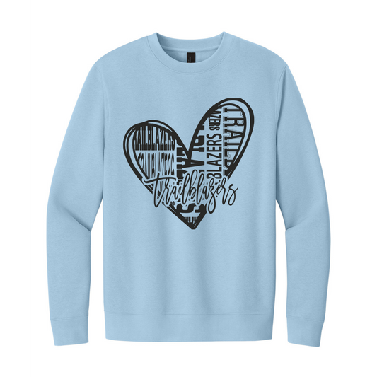 Emblazoned Heart Fleece Crew Sweatshirt (Adult)