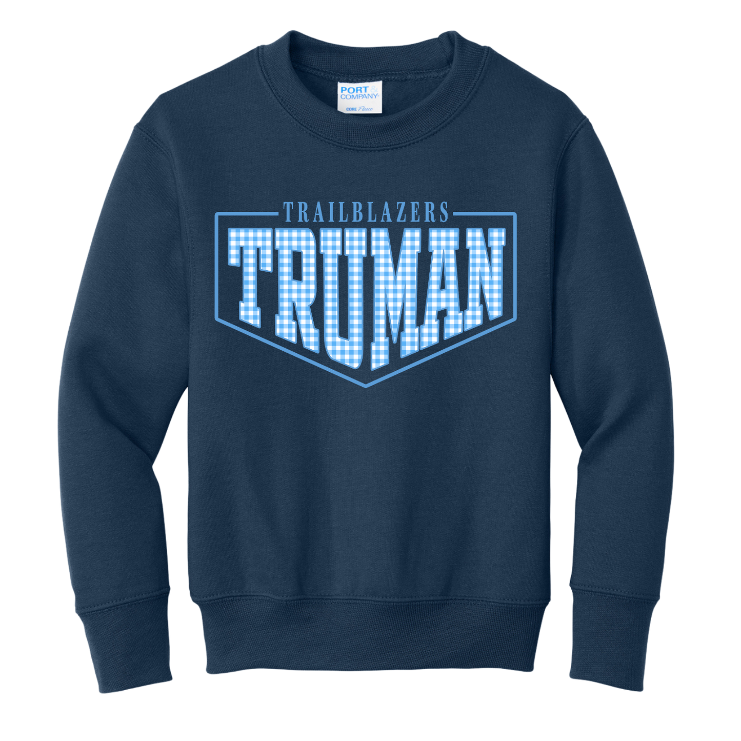 Truman Gingham Fleece Crew Sweatshirt (Kids)